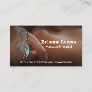 Massage Therapist Logotyp Shoulder Rub Visitkort