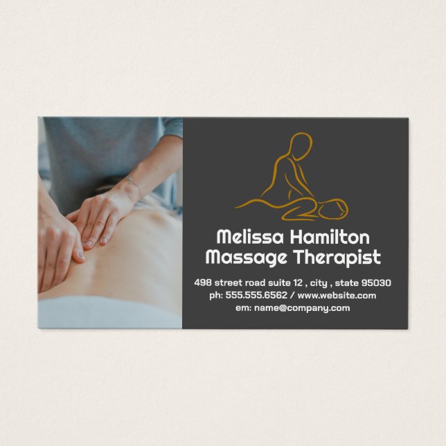 Massage Therapist Logotyp Visitkort (Framsidan)