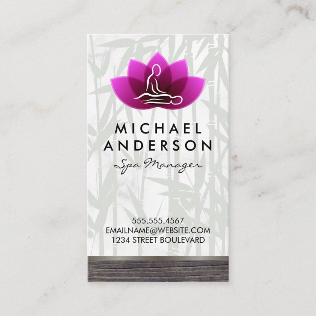 Massage Therapist | Lotus Flower Spa Visitkort (Framsida)