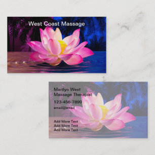 Massage Therapist Lotus Flower Tema Visitkort