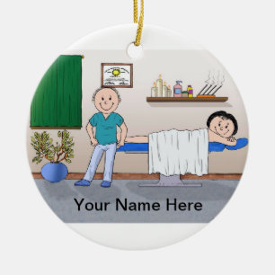 Massage Therapist - Manlig, kvinnlig klient Julgransprydnad Keramik