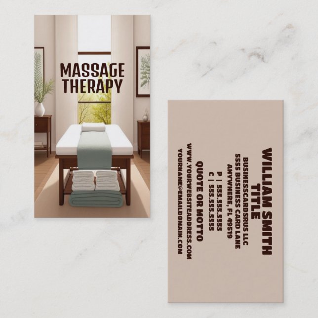 Massage Therapist Massage Bord Visitkort (Fram/baksida)