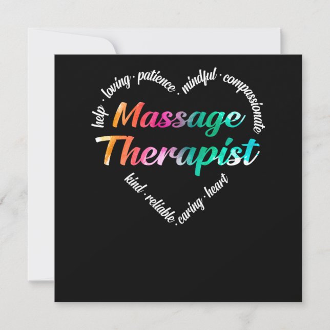 Massage Therapist Massage Therapist Heart Ord Clo Inbjudningar (Framsida)