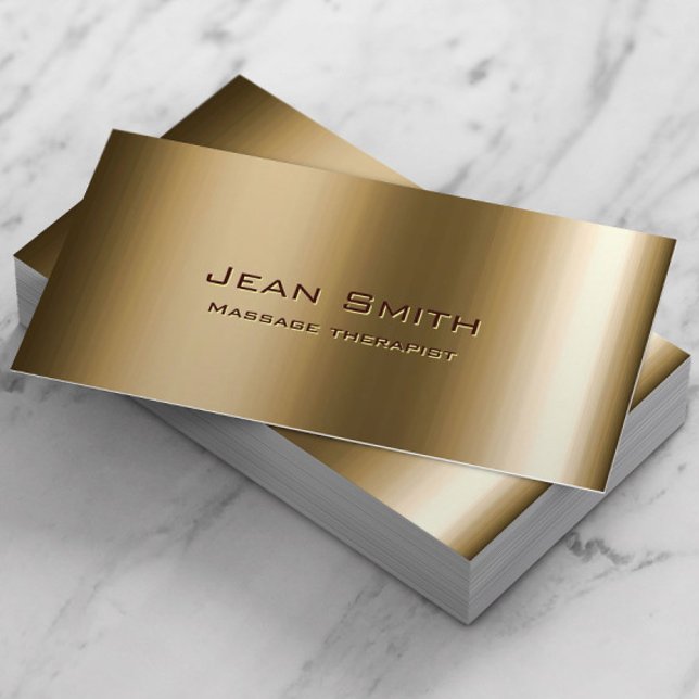 Massage Therapist Metall Bronze Visitkort (Skapare uppladdad)