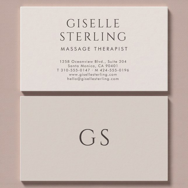 Massage Therapist Minimalist Luxury Neutral Modern Visitkort (Skapare uppladdad)