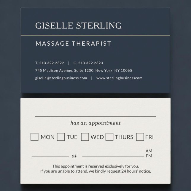Massage Therapist Office Appointment Reminder Tidsbeställning Kort (Skapare uppladdad)