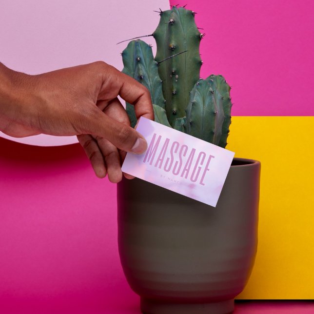 Massage Therapist Pastel Lila Holografik Visitkort (Skapare uppladdad)