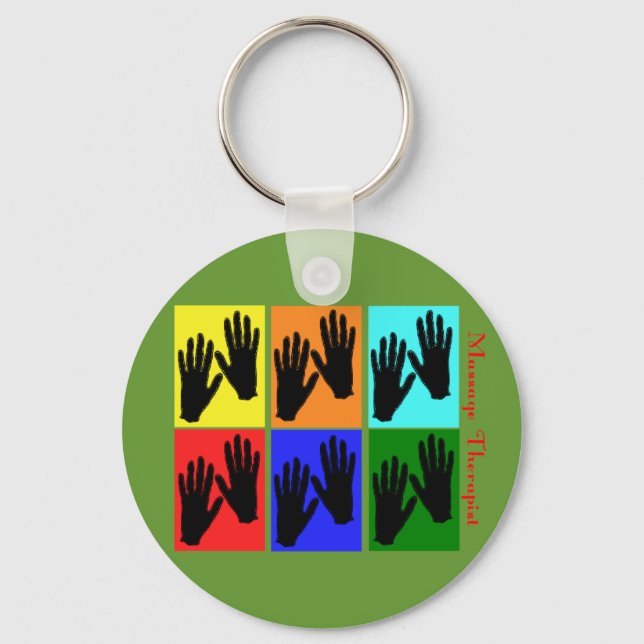 Massage Therapist Pop Art Gifts Nyckelring (Framsida)