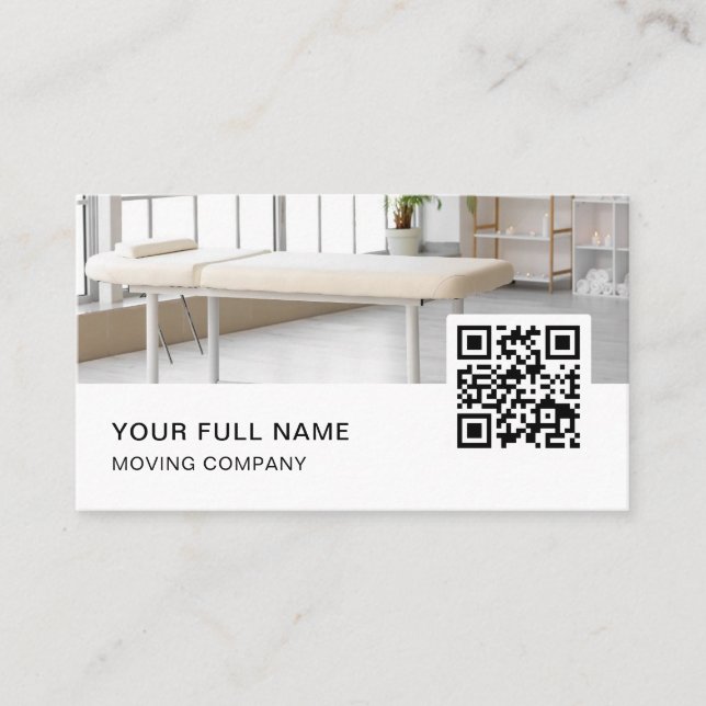 Massage Therapist QR Logotyp Social Media Visitkort (Framsida)