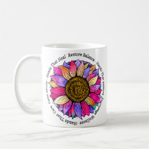 Massage Therapist, Reiki och Reflexology Solros Kaffemugg