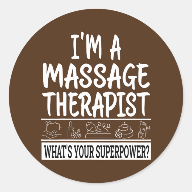 Massage Therapist Relaxation Professional Runt Klistermärke (Framsida)