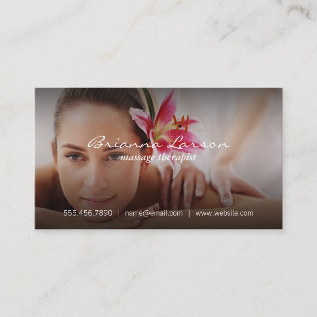 Massage Therapist | Relaxerande område Visitkort (Framsida)