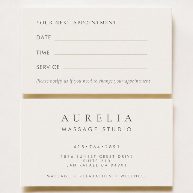 Massage Therapist Salon Appointment Card Tidsbeställning Kort (Skapare uppladdad)