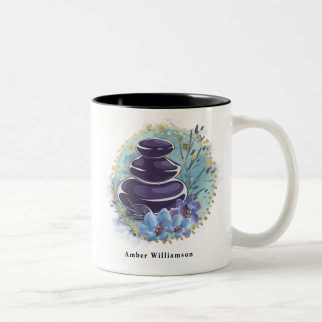 Massage Therapist Salon Spa Stylist Zen Stones Två-Tonad Mugg (Höger)