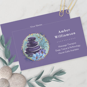 Massage Therapist Salon Spa Stylist Zen Stones Visitkort