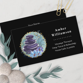 Massage Therapist Salon Spa Stylist Zen Stones Visitkort