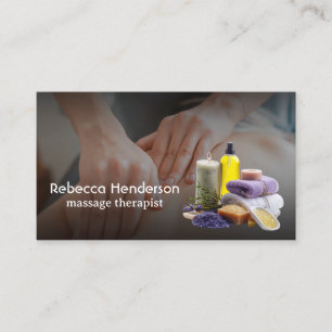 Massage Therapist Session   Essential Oils Visitkort