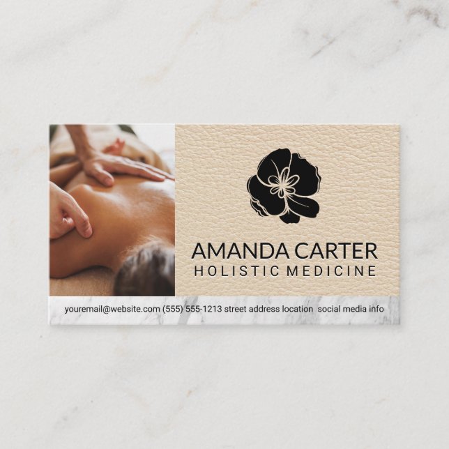 Massage Therapist Session | Läder | Blomikon Visitkort (Framsida)
