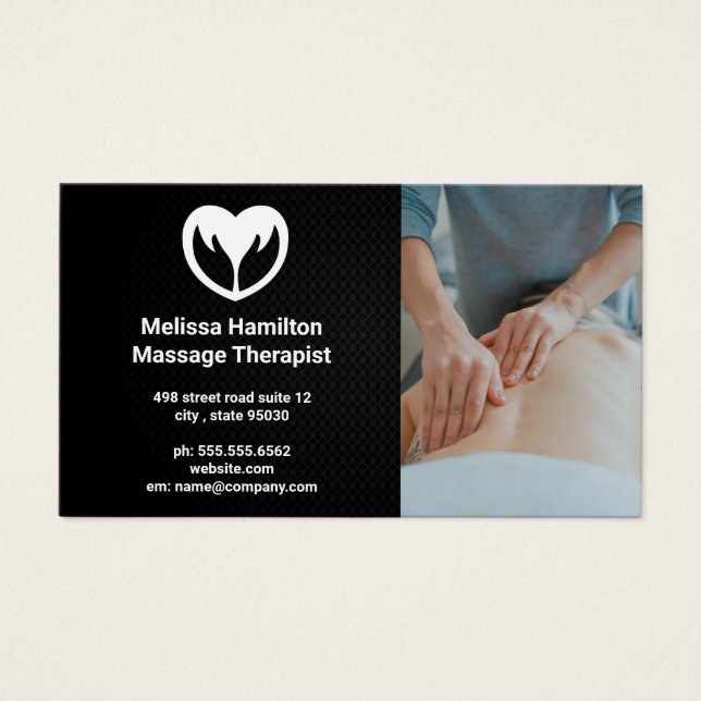 Massage Therapist | Spa | Ikon för Heart Händer Visitkort (Framsidan)