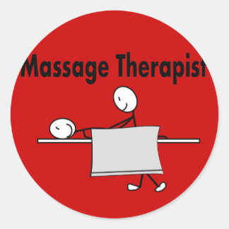 Massage Therapist Stick Person Runt Klistermärke