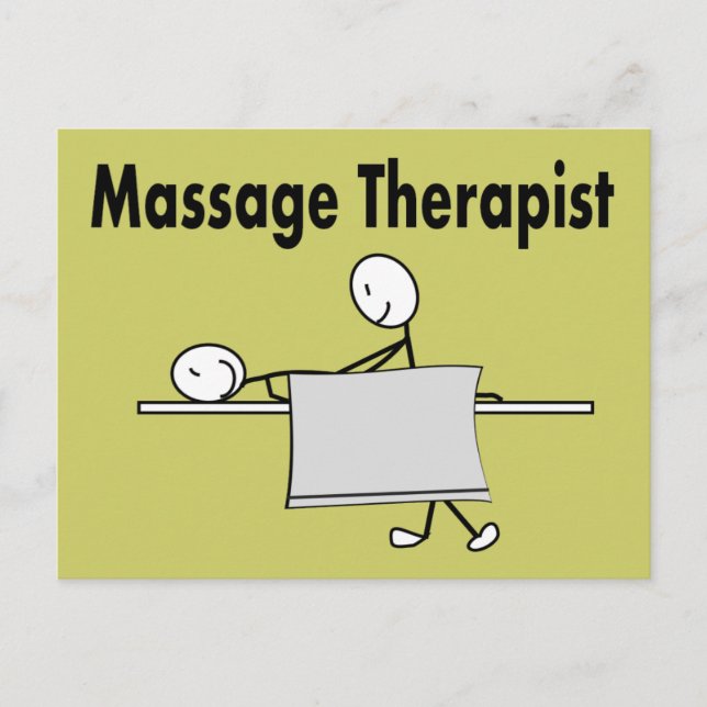 Massage Therapist Stick Person Vykort (Framsida)