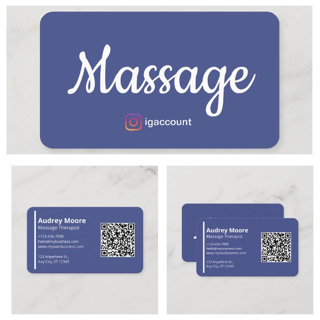 Massage Therapist Templates QR Visitkort (Massage Therapist Templates QR Business Card
)