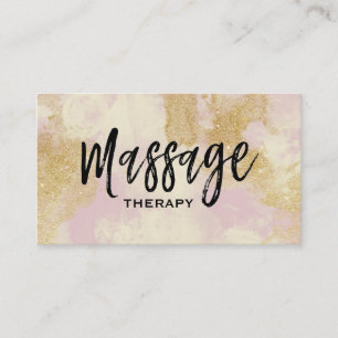 *~* Massage Therapist Trendig Grunge Guld Lavender Visitkort