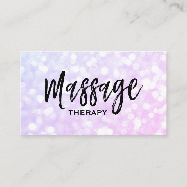 ** Massage Therapist Trendig Pastel Bokeh Visitkort (Framsida)