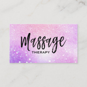 ** Massage Therapist Trendig Pastel Glitter Visitkort