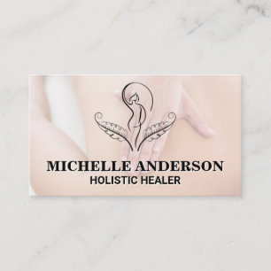 Massage Therapist Working Spa-Logotyp Visitkort