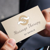 Massage Therapy Boho Elegant Script Healing Händer
