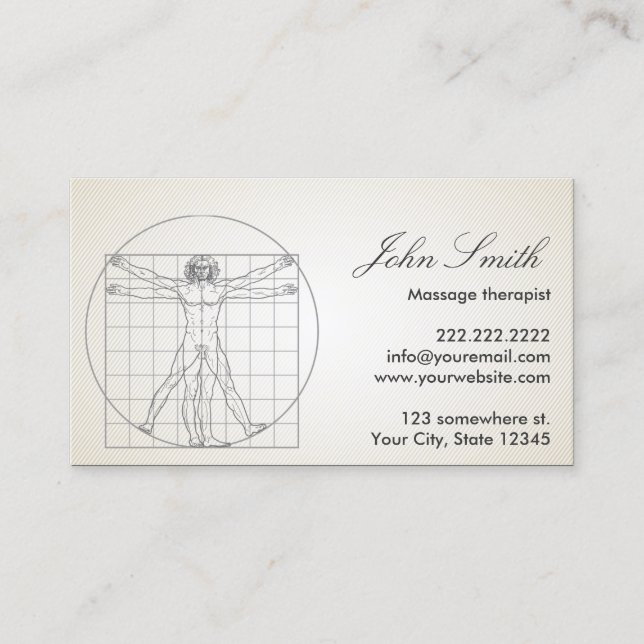 Massage Therapy Davinci Human Body Visitkort (Framsida)