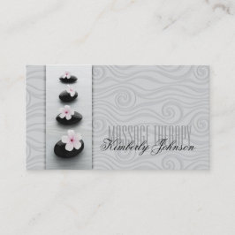 Massage Therapy Grått Kurvor & Black Stones Card Visitkort