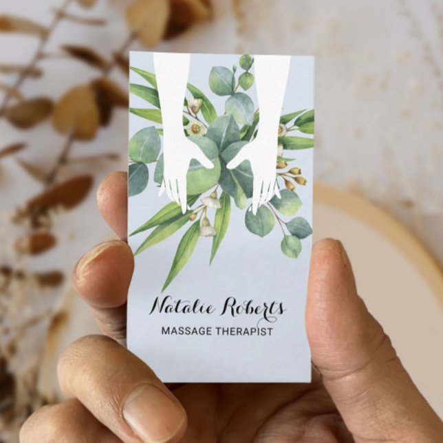 Massage Therapy Healing Händer Botanical Health Sp Visitkort (Skapare uppladdad)