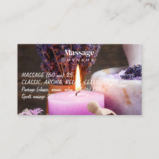 Massage Therapy Healing Händer Botanical Health Sp Visitkort (Framsida)