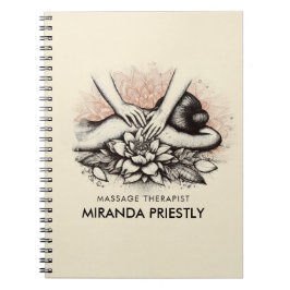 Massage Therapy Healing Händer Energy Spa Hälsa Anteckningsbok