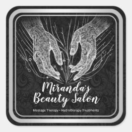 Massage Therapy Healing Händer Energy Spa Hälsa Fyrkantigt Klistermärke