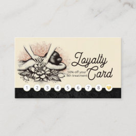 Massage Therapy Healing Händer Energy Spa Hälsa Lojalitetskort