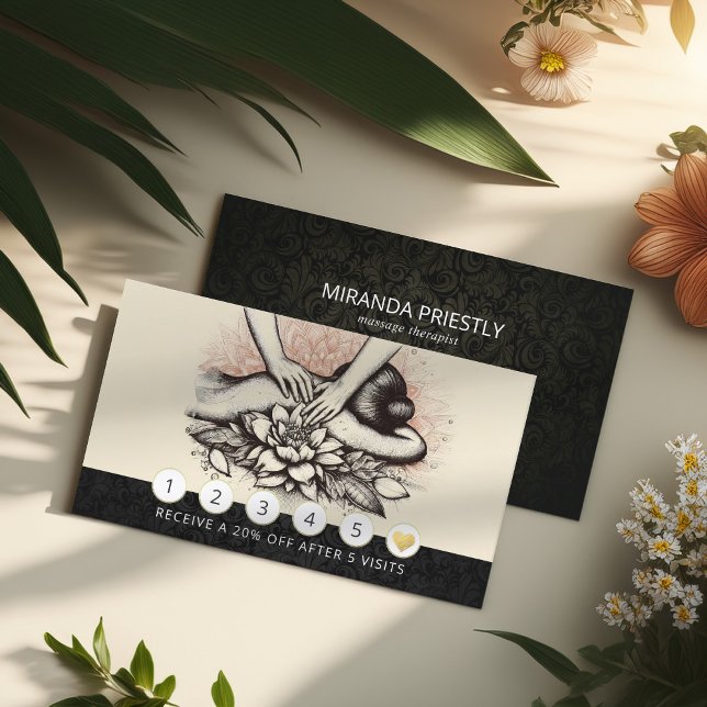 Massage Therapy Healing Händer Energy Spa Hälsa Lojalitetskort (Skapare uppladdad)