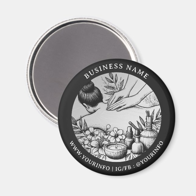 Massage Therapy Healing Händer Energy Spa Hälsa Magnet (Front/Back)