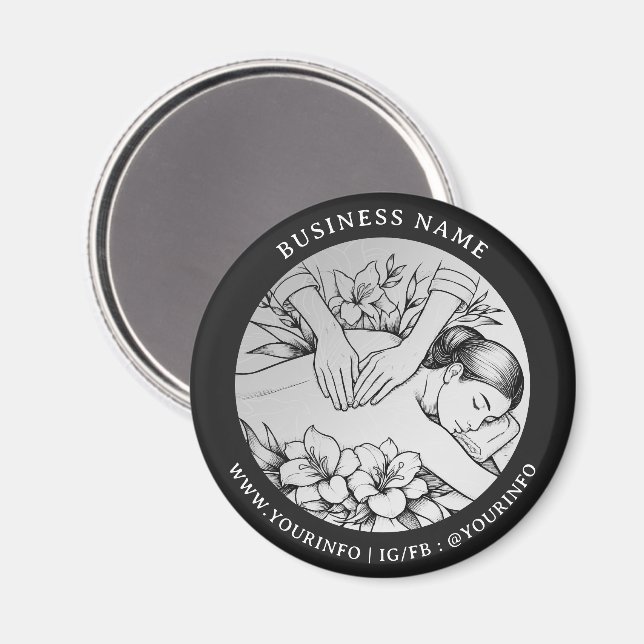 Massage Therapy Healing Händer Energy Spa Hälsa Magnet (Front/Back)