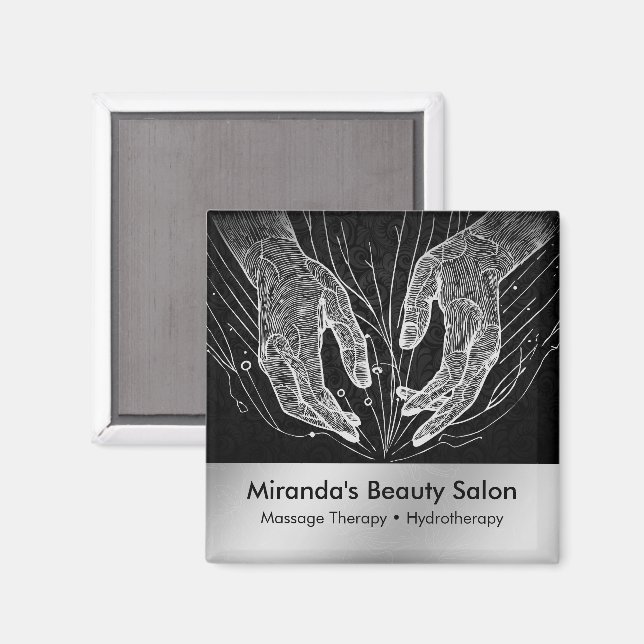 Massage Therapy Healing Händer Energy Spa Hälsa Magnet (Front/Back)