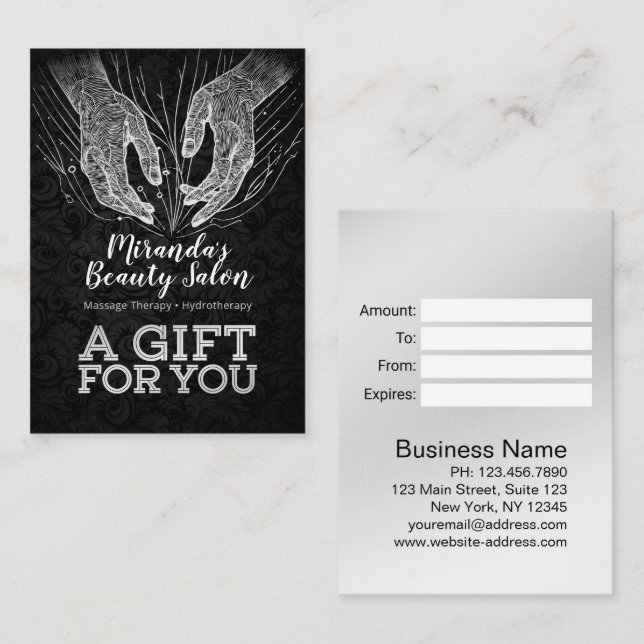 Massage Therapy Healing Händer Energy Spa Hälsa Rabattkort (Fram/baksida)