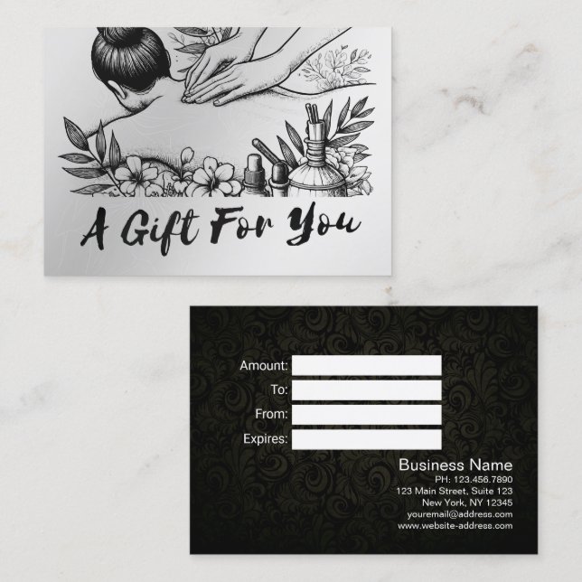 Massage Therapy Healing Händer Energy Spa Hälsa Rabattkort (Fram/baksida)