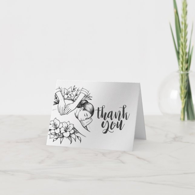 Massage Therapy Healing Händer Energy Spa Hälsa Tack Kort (Framsida)