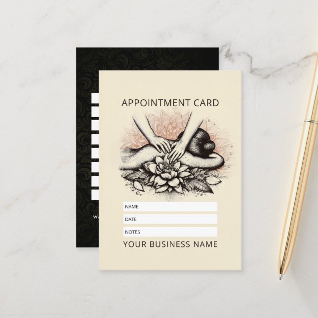 Massage Therapy Healing Händer Energy Spa Hälsa Tidsbeställning Kort (Fram/Back In Situ)