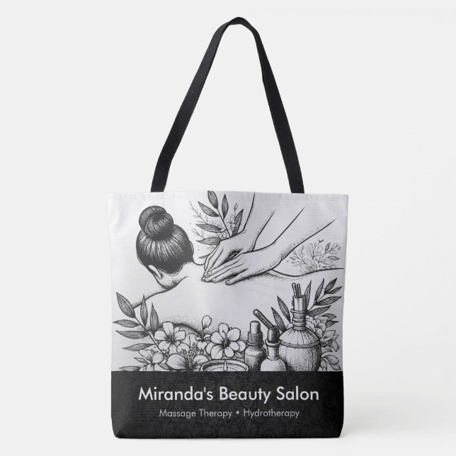 Massage Therapy Healing Händer Energy Spa Hälsa Tygkasse (Framsida)