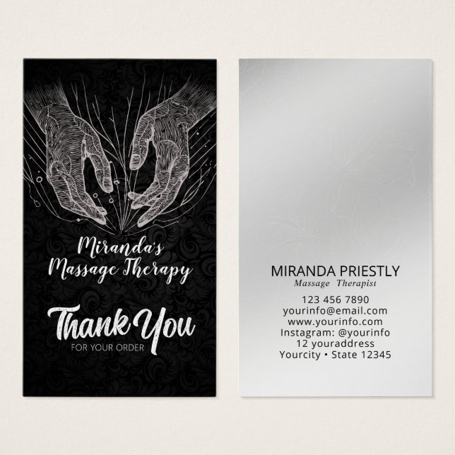 Massage Therapy Healing Händer Energy Spa Hälsa Visitkort (Framsida & baksida)