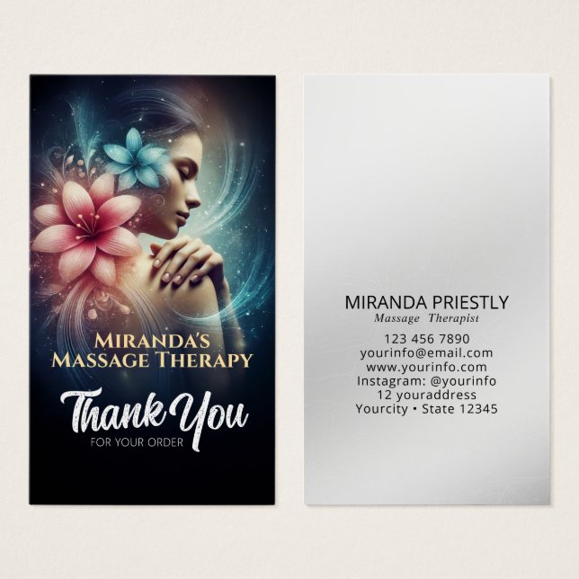Massage Therapy Healing Händer Energy Spa Hälsa Visitkort (Framsida & baksida)