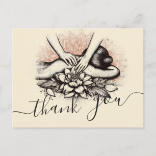 Massage Therapy Healing Händer Energy Spa Hälsa Vykort